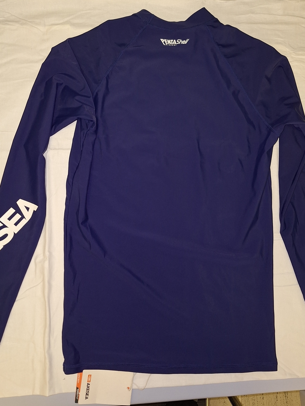Axesea Navy Blue Long-Sleeve Rash Guard W/UV Protection Sz M - Picture 3 of 5